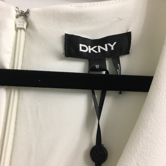 NWT DKNY white flutter sleeve dress - Picture 6 of 6